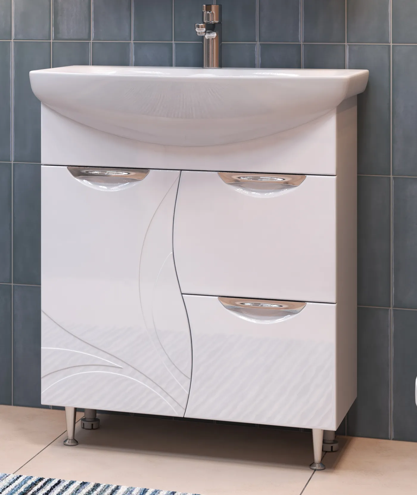 Тумба с раковиной напольная VIGO Callao tn.CAL.BAL.70.1D.2Y, 70 см