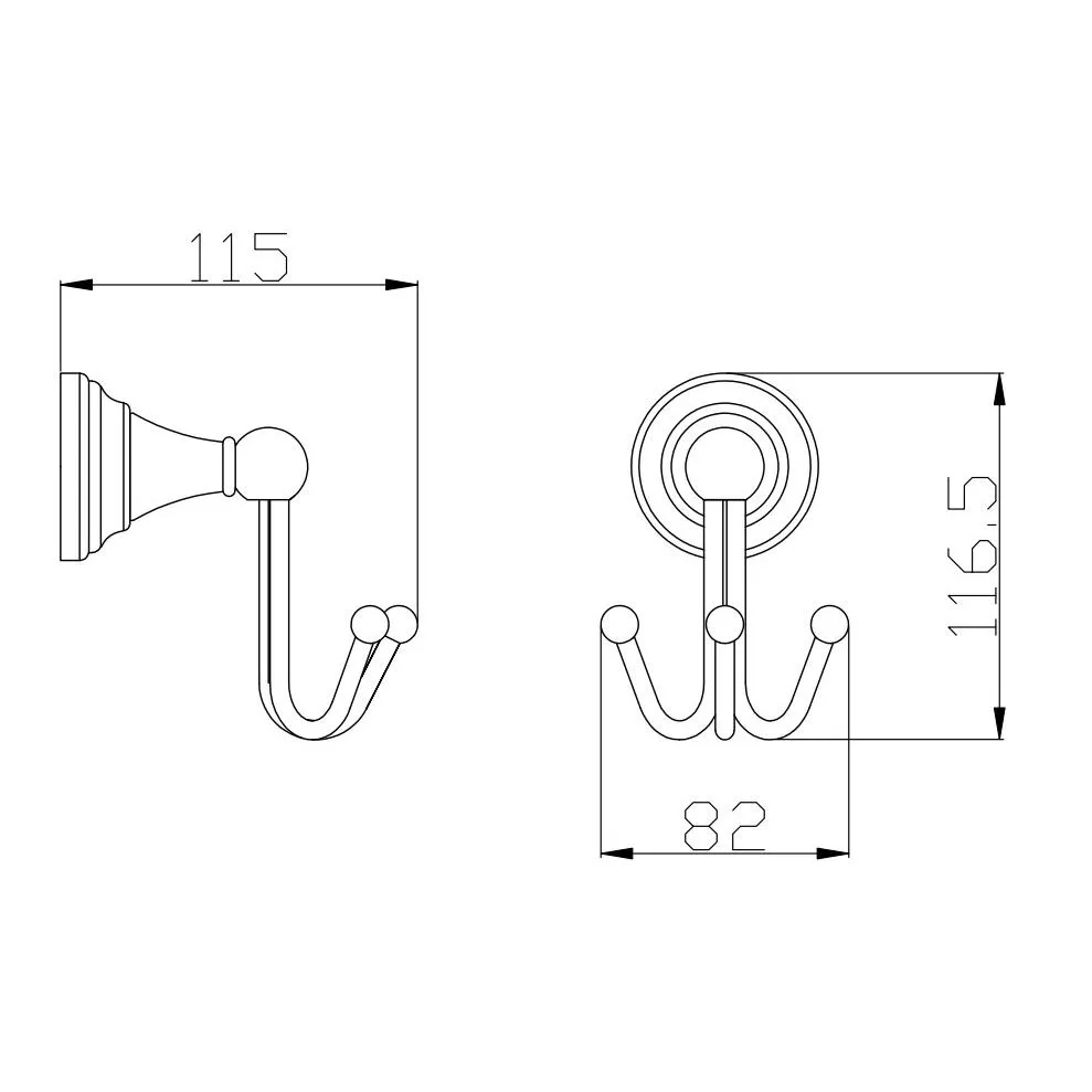 Крючок для ванной комнаты тройной Rav Slezak MORAVA MKA0105B, белый