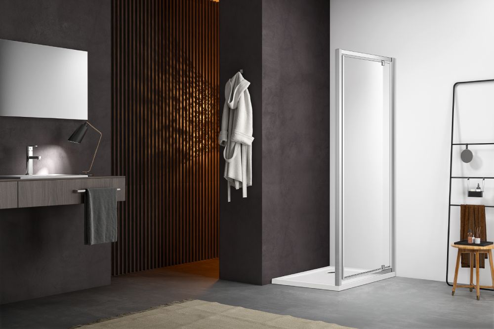 AQ ARI PI 10020CH Душевая дверь AQUATEK, распашная 1000x2000 профиль хром, стекло прозрачное