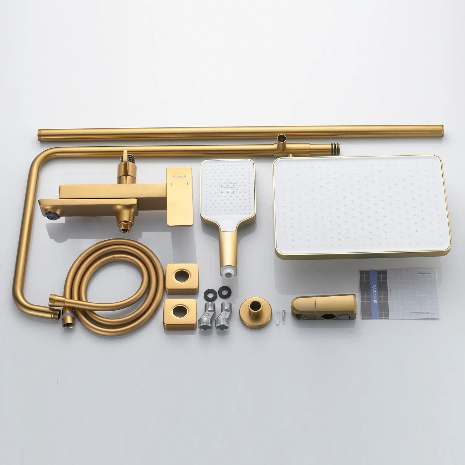 Душевая система Shevanik S4436G, золотой сатин