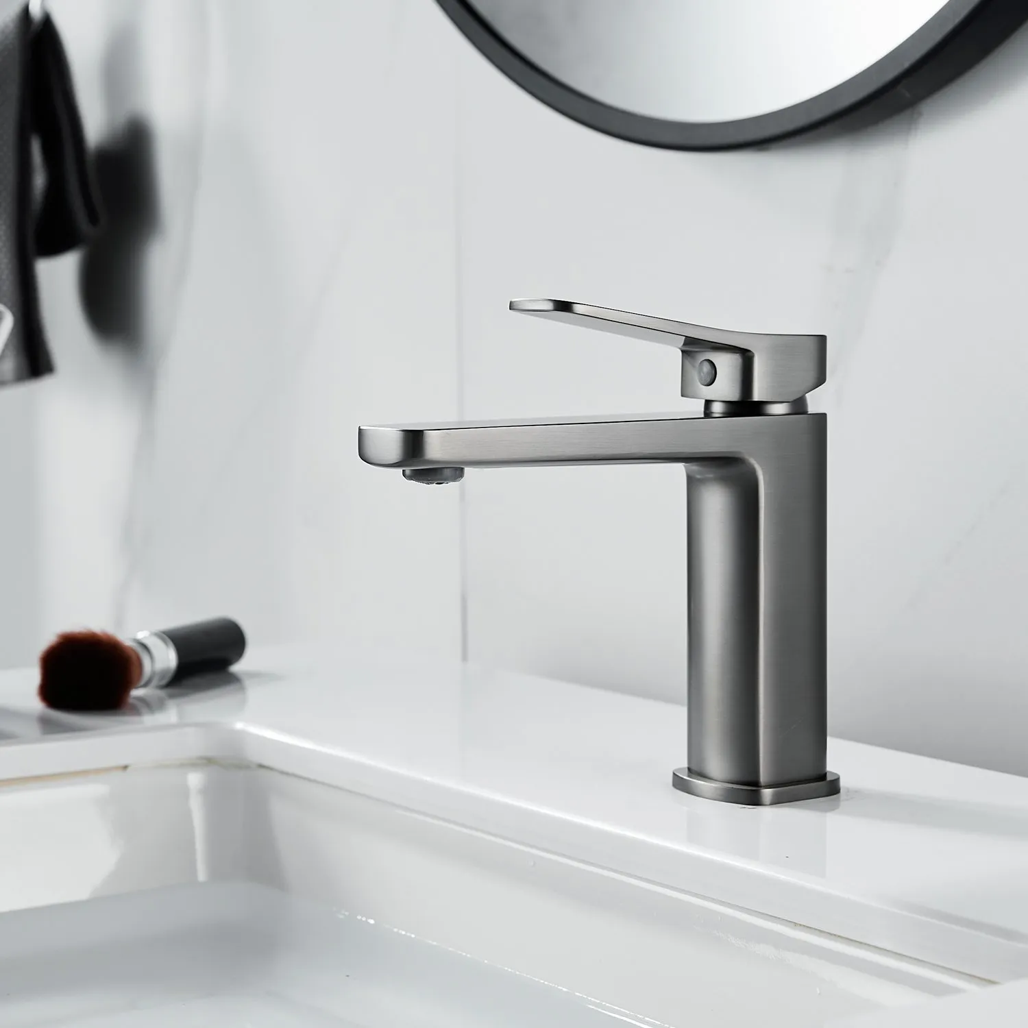 Смеситель для раковины Raffine F0199T, оружейная сталь