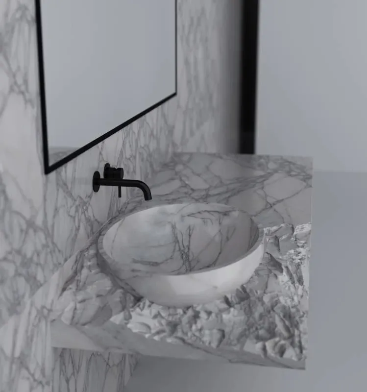 Смеситель для раковины встраиваемый Knotlor SS-25/BL, черный