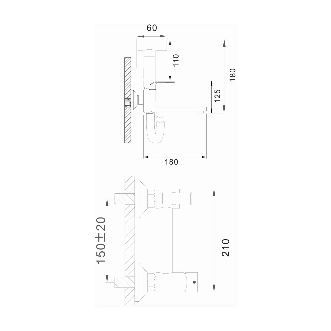 Гигиенический душ со смесителем и изливом D-Lin D181201-A, черный