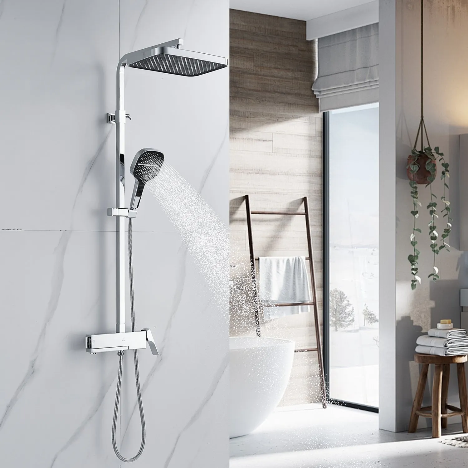 Душевая система Rose R1056, хром