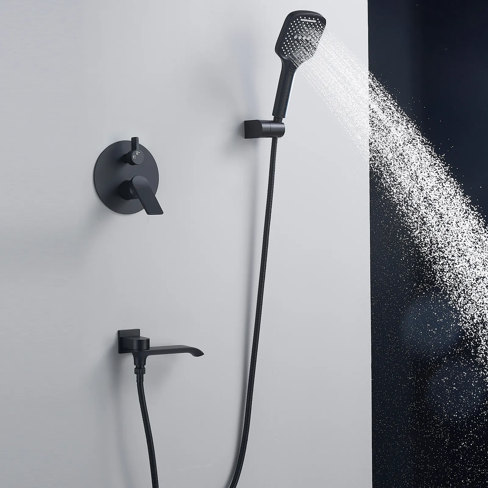 Душевая система встраиваемая Shevanik S4135H, черный