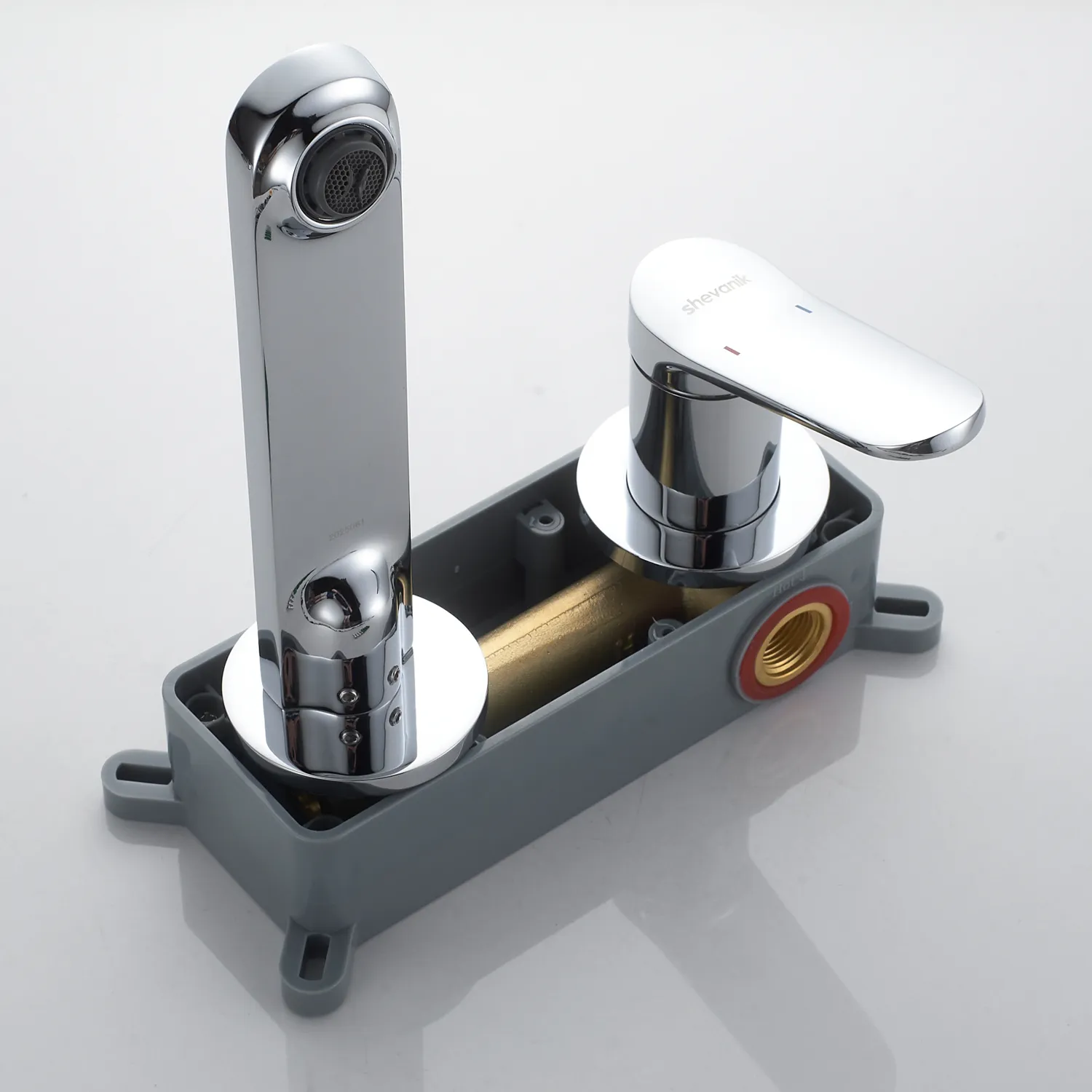 Смеситель для раковины встраиваемый Shevanik S4341, хром