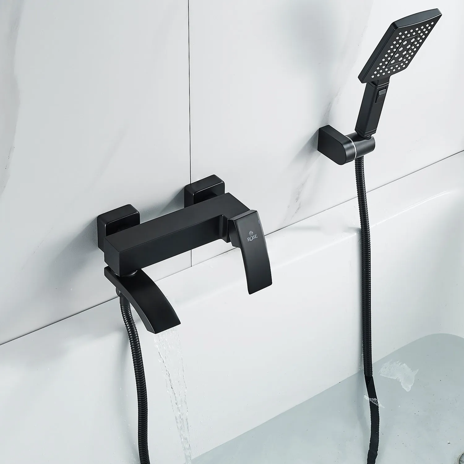 Смеситель для ванны Rose R1552H, черный