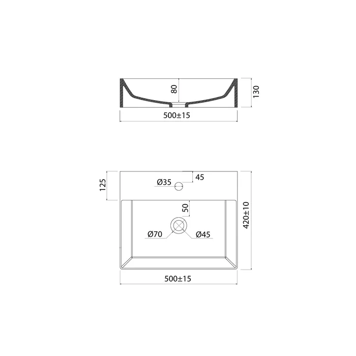 Умывальник накладной/подвесной, белый глянцевый, Bild, IDDIS, BILWS50i27