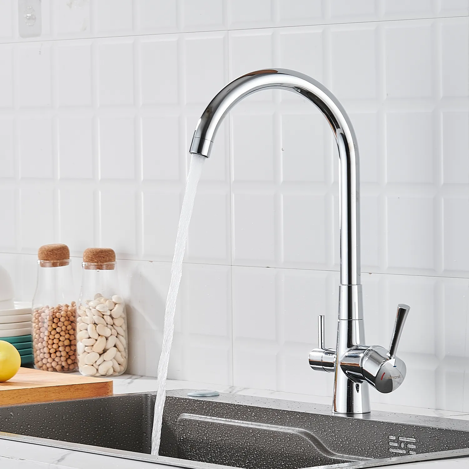 Смеситель для кухни с подключением фильтра Shevanik S428, хром