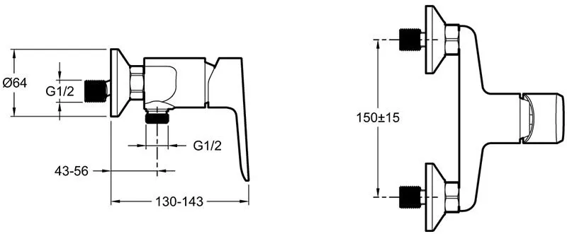 Смеситель для душа Jacob Delafon Oscar E29843-BL черный матовый