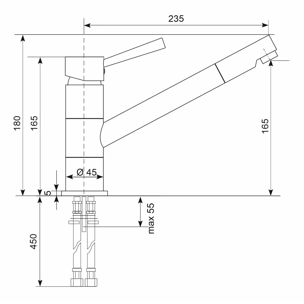 Cмеситель ULGRAN Quartz UQ-025-08, космос