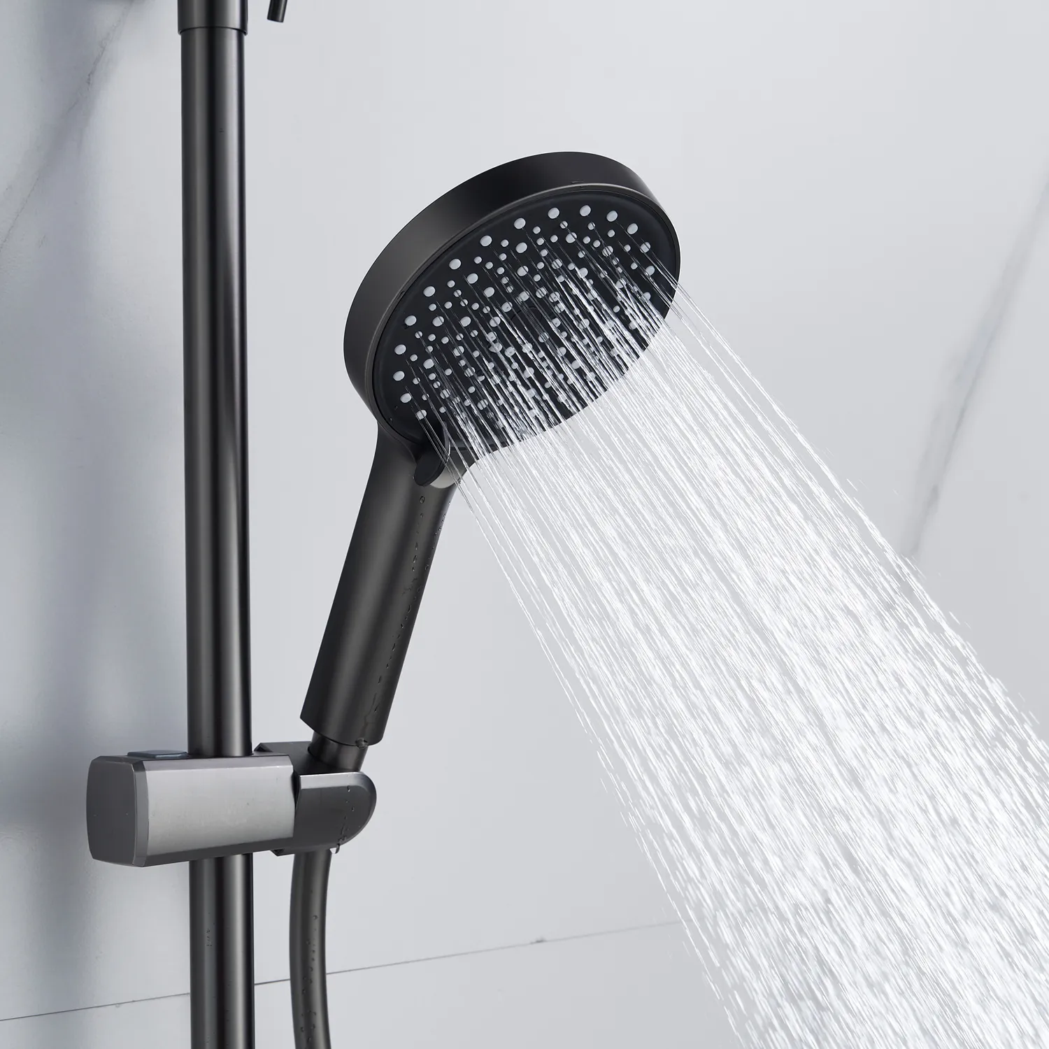 Душевая система Shevanik S4726T, оружейная сталь