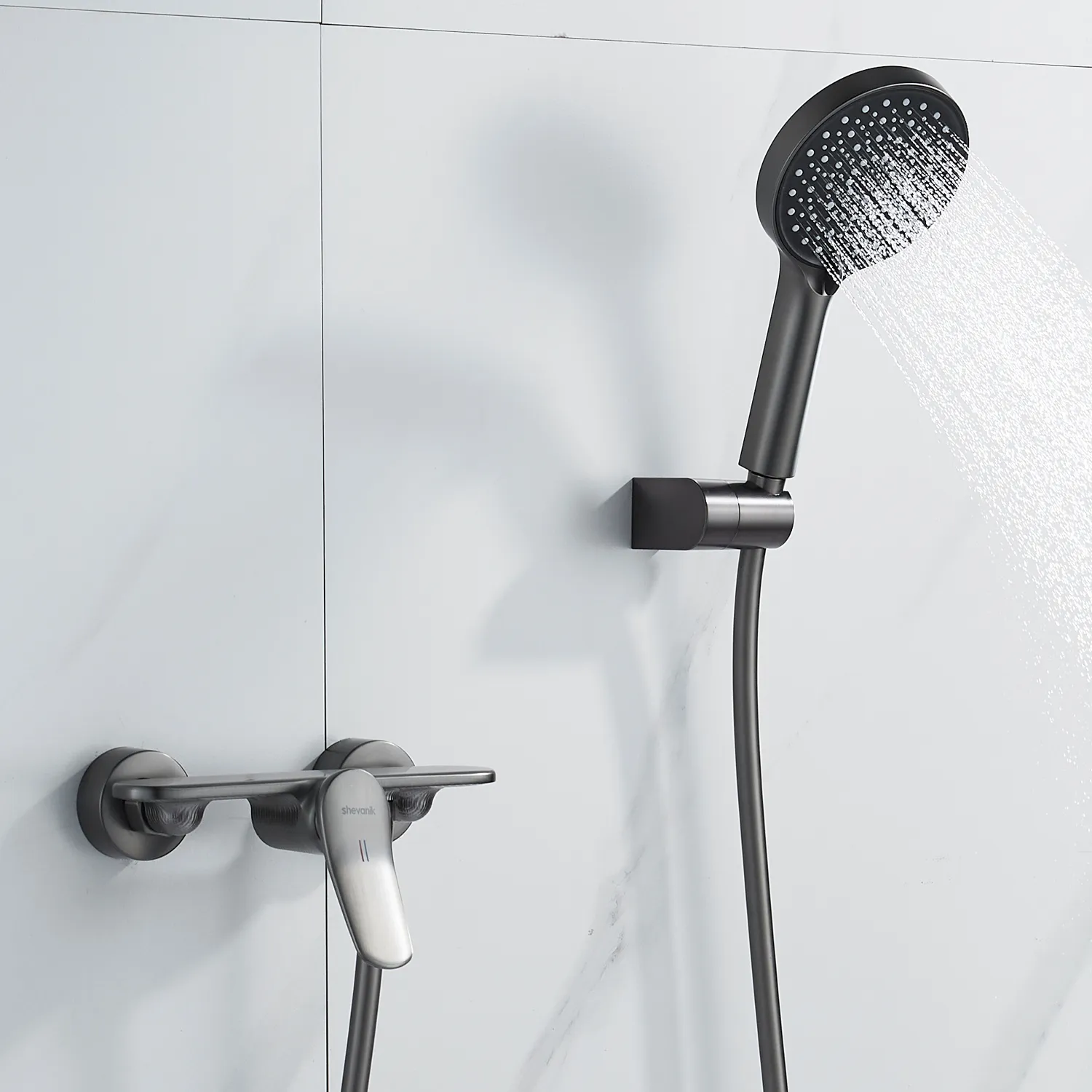 Смеситель для душа Shevanik S4716T, оружейная сталь