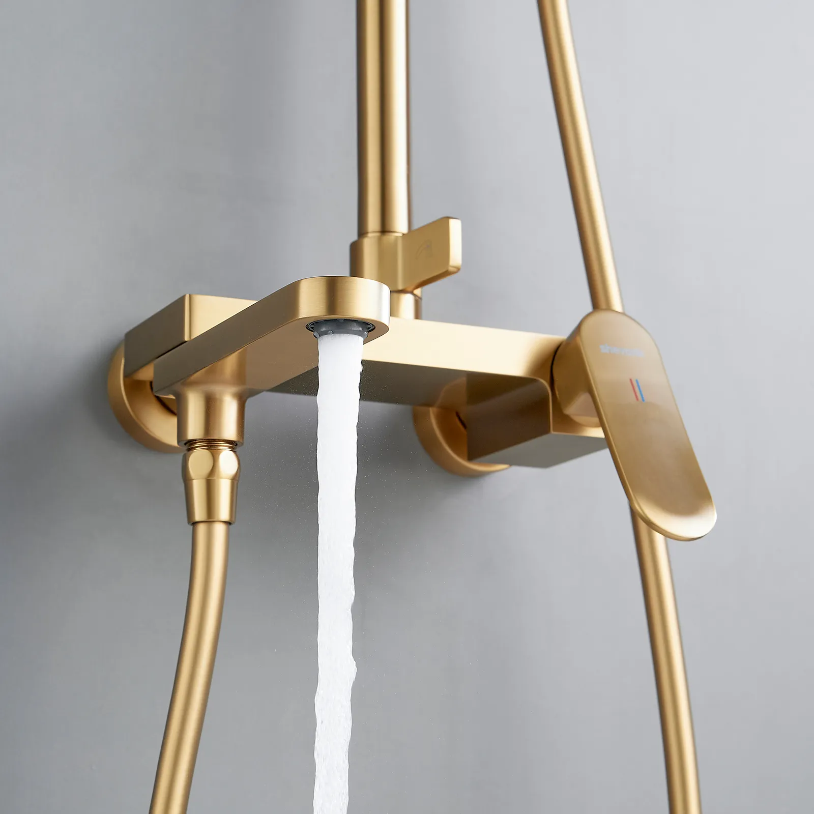 Душевая система Shevanik S4536G, золотой сатин