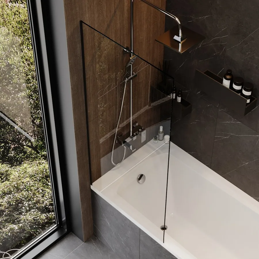 Шторка на ванну 70х140 см Maretti Marta MA41F7014099-560, профиль черный