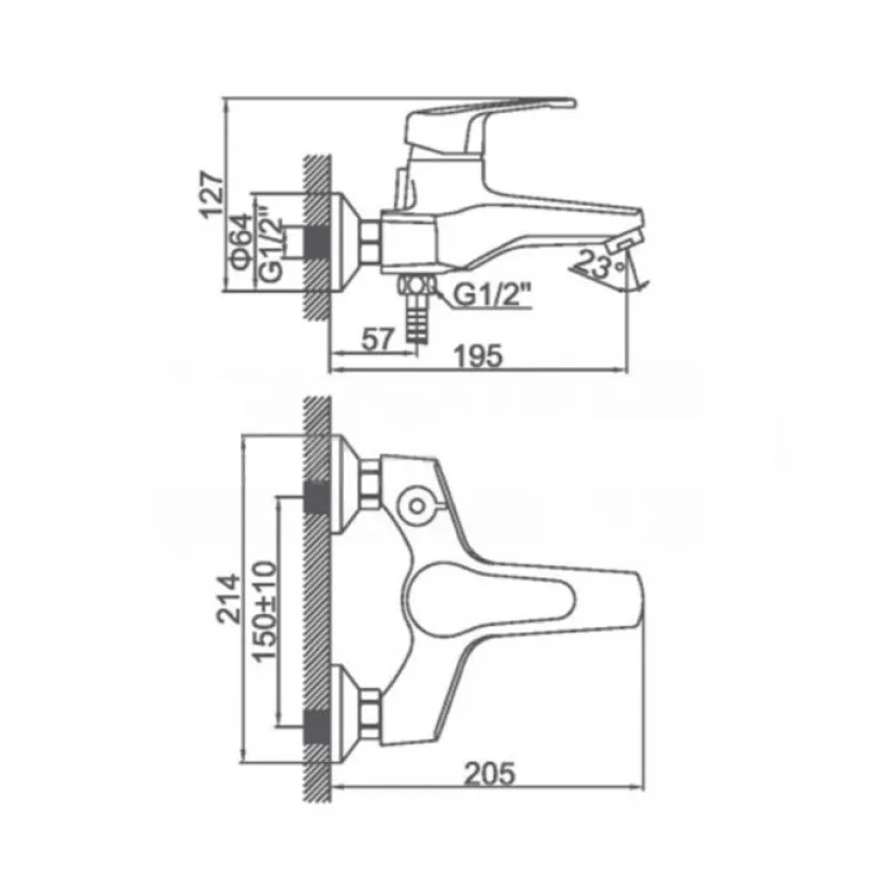 Смеситель для ванны D-Lin D130422-6, хром