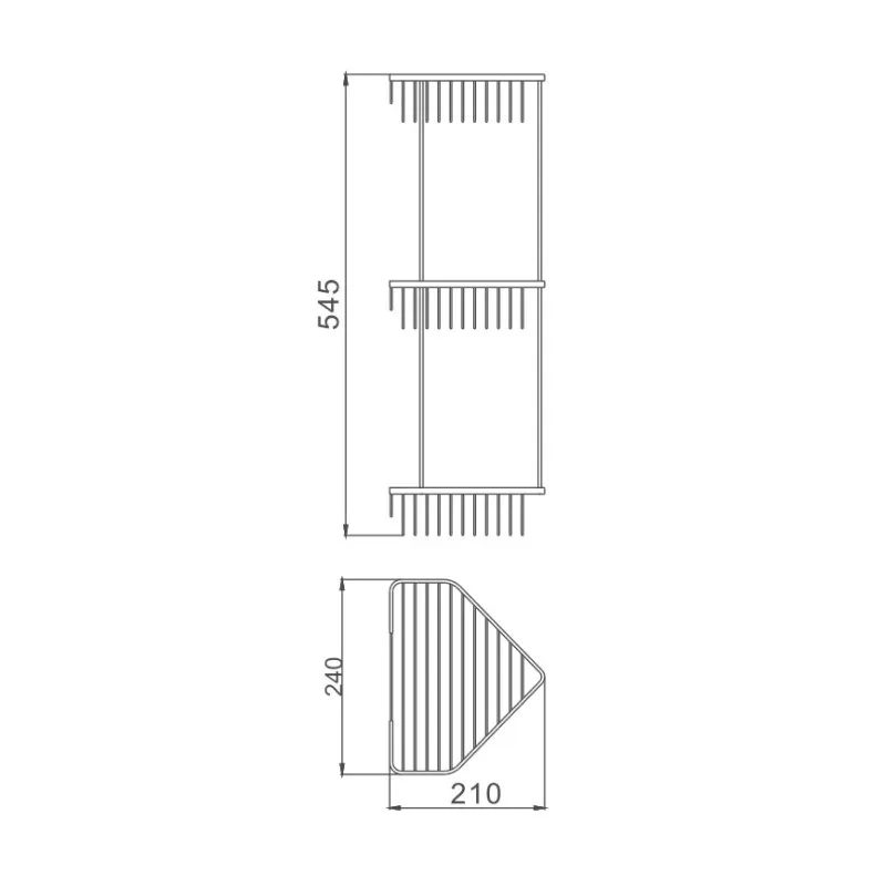 Полка металлическая угловая D-Lin D201306, хром