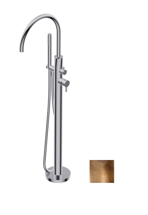 Смеситель для ванны и душа Ritmonio Diametro35 S, с переключателем, бронза брашированная (Brushed bronze) (PR52DB202BRX)