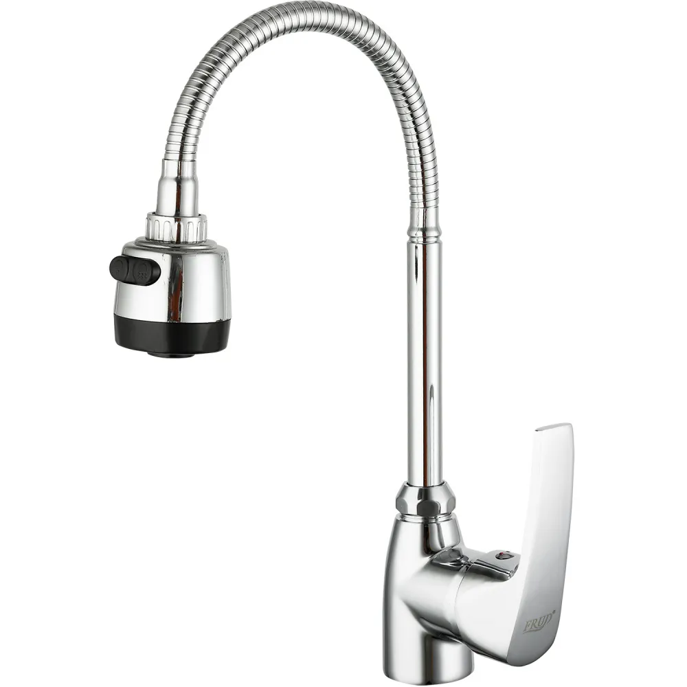 Смеситель для кухни с гибким изливом и режимом душ FRUD R42055-2, хром