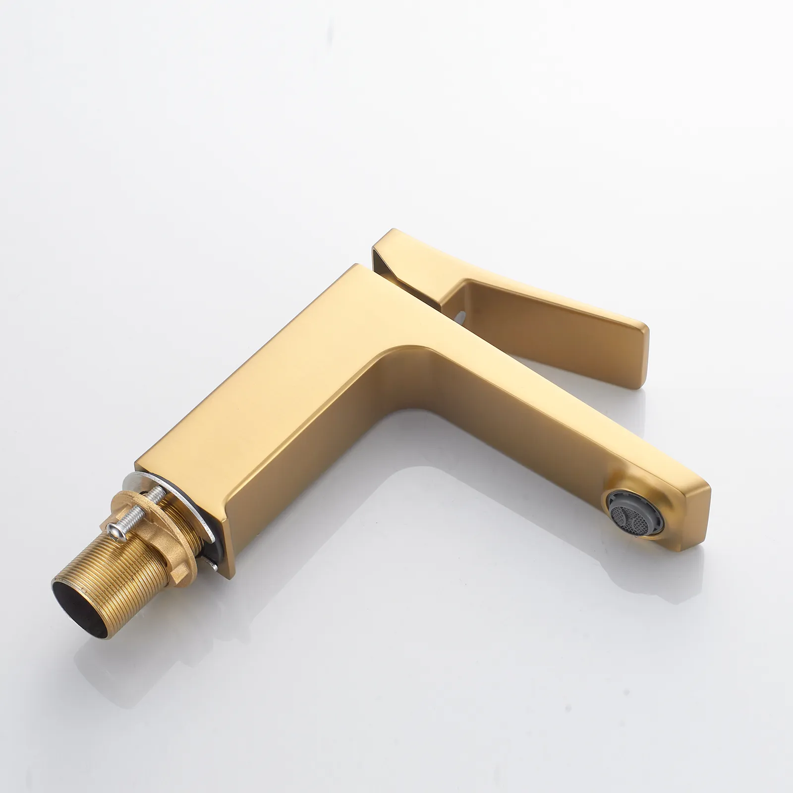 Смеситель для раковины Shevanik S4401G, золотой сатин