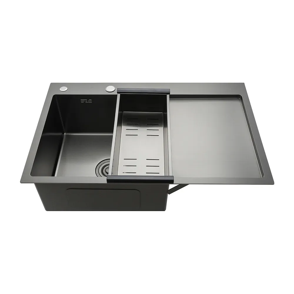 Кухонная мойка с коландером GAPPO GS7850-6L, графит