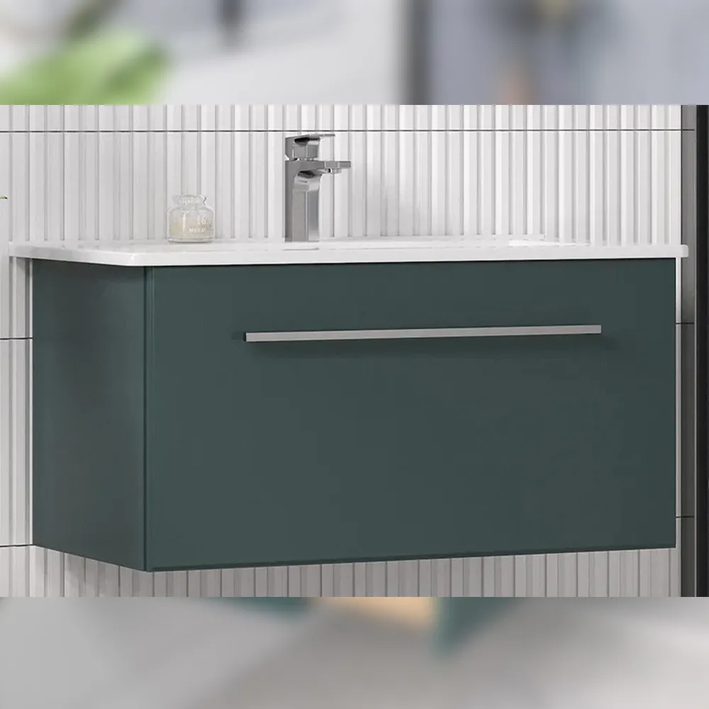 Тумба с раковиной подвесная Velvex Posse tp.POS.OSK.85.1Y верде, 85 см