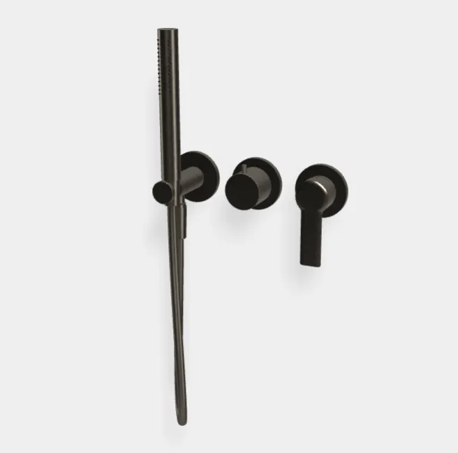 Смеситель для душа Fima Carlo Frattini Mast, на 2 потребителя, хром черный шлифованный (F3149WX8CS)