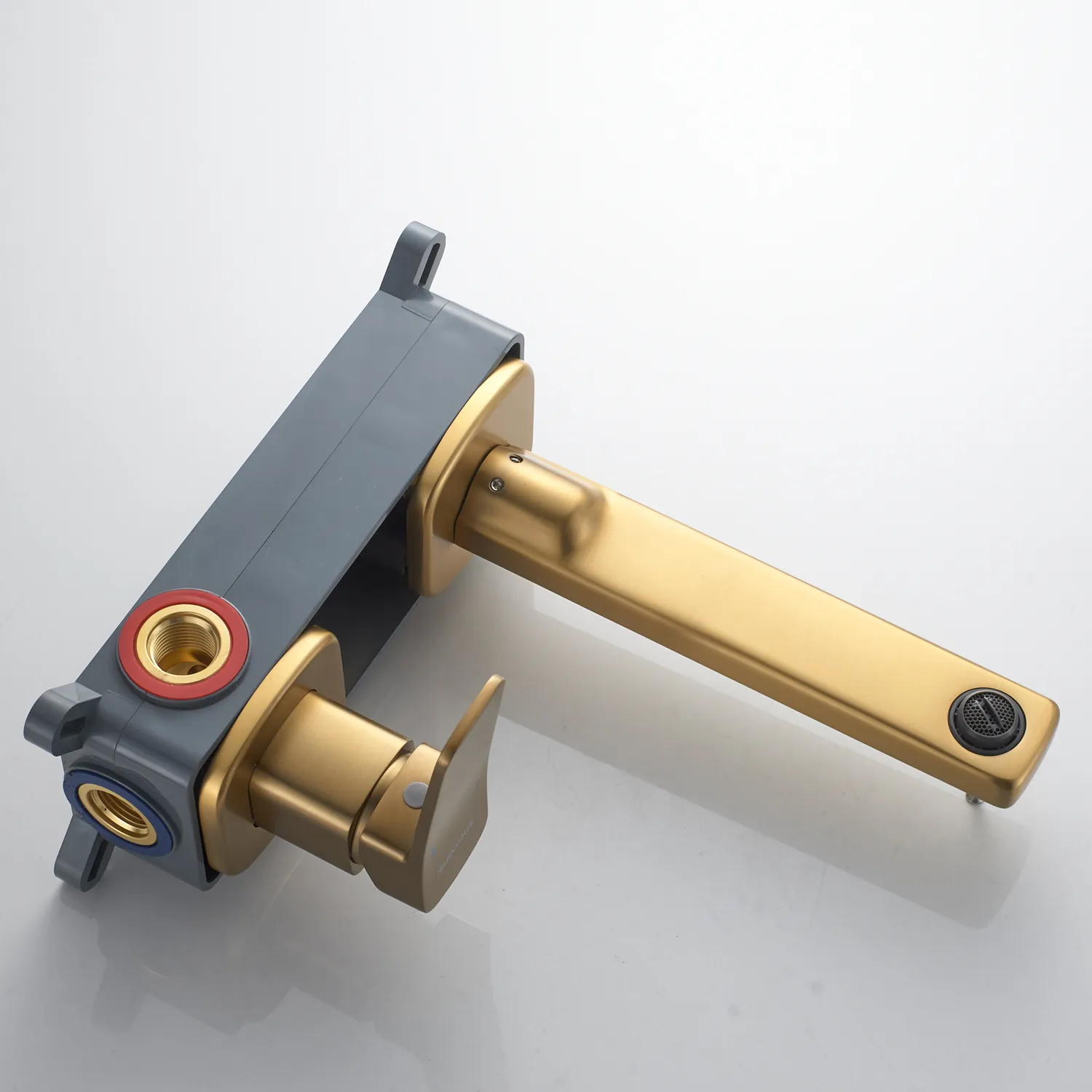 Смеситель для раковины встраиваемый Shevanik S9941G, золотой сатин