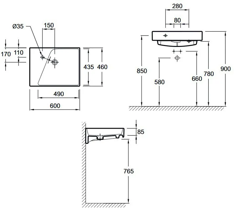 Раковина-столешница Jacob Delafon Rythmik EXQ112-Z-00