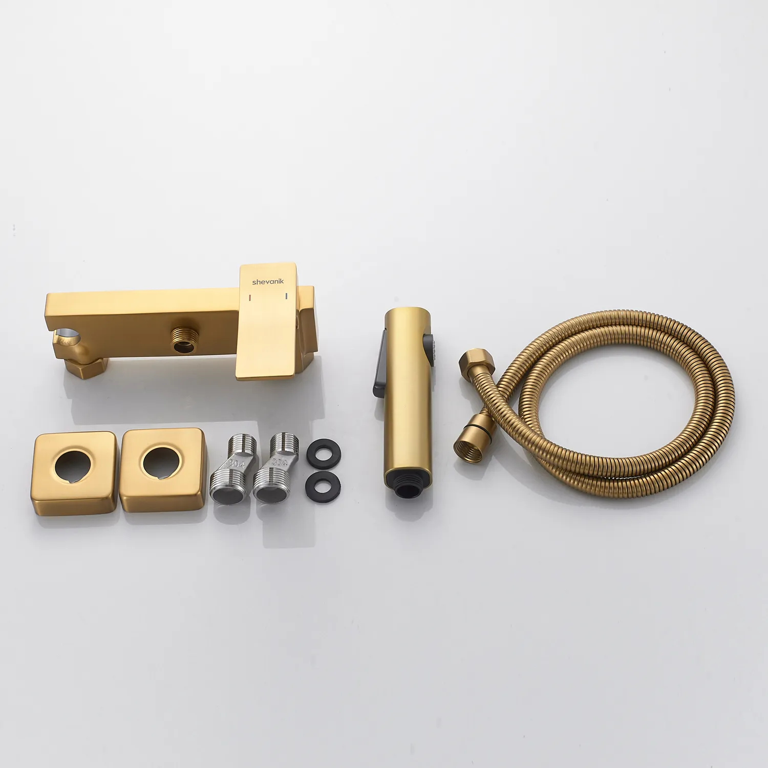 Гигиенический душ со смесителем Shevanik S4005G-1, золотой сатин