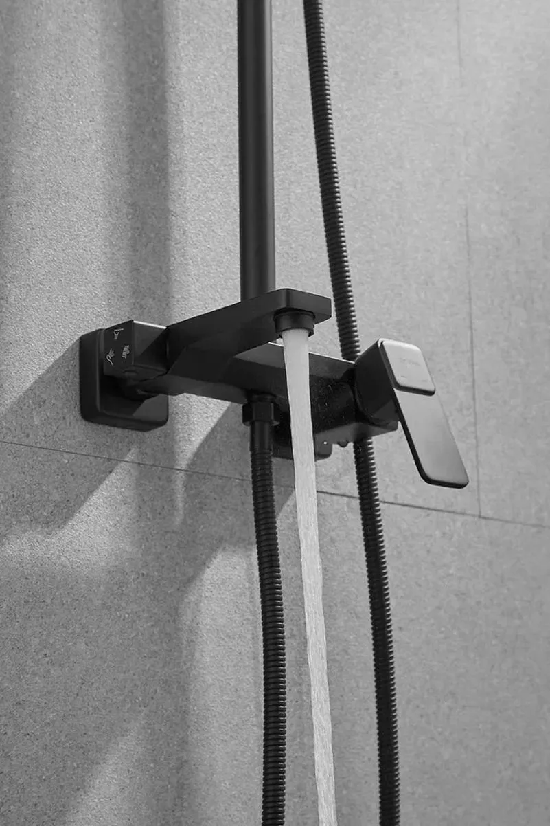 Душевая система Shevanik S9736H, черный