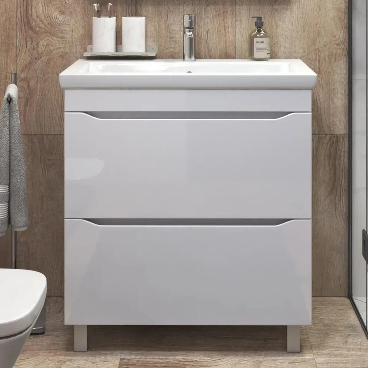 Тумба с раковиной напольная VIGO Grani 203, 80 см