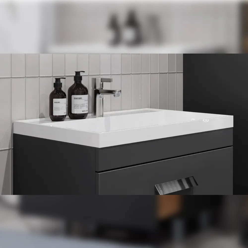 Тумба с раковиной напольная Velvex Orlando tn.ORL.CLA.70.2Y графит, 70 см