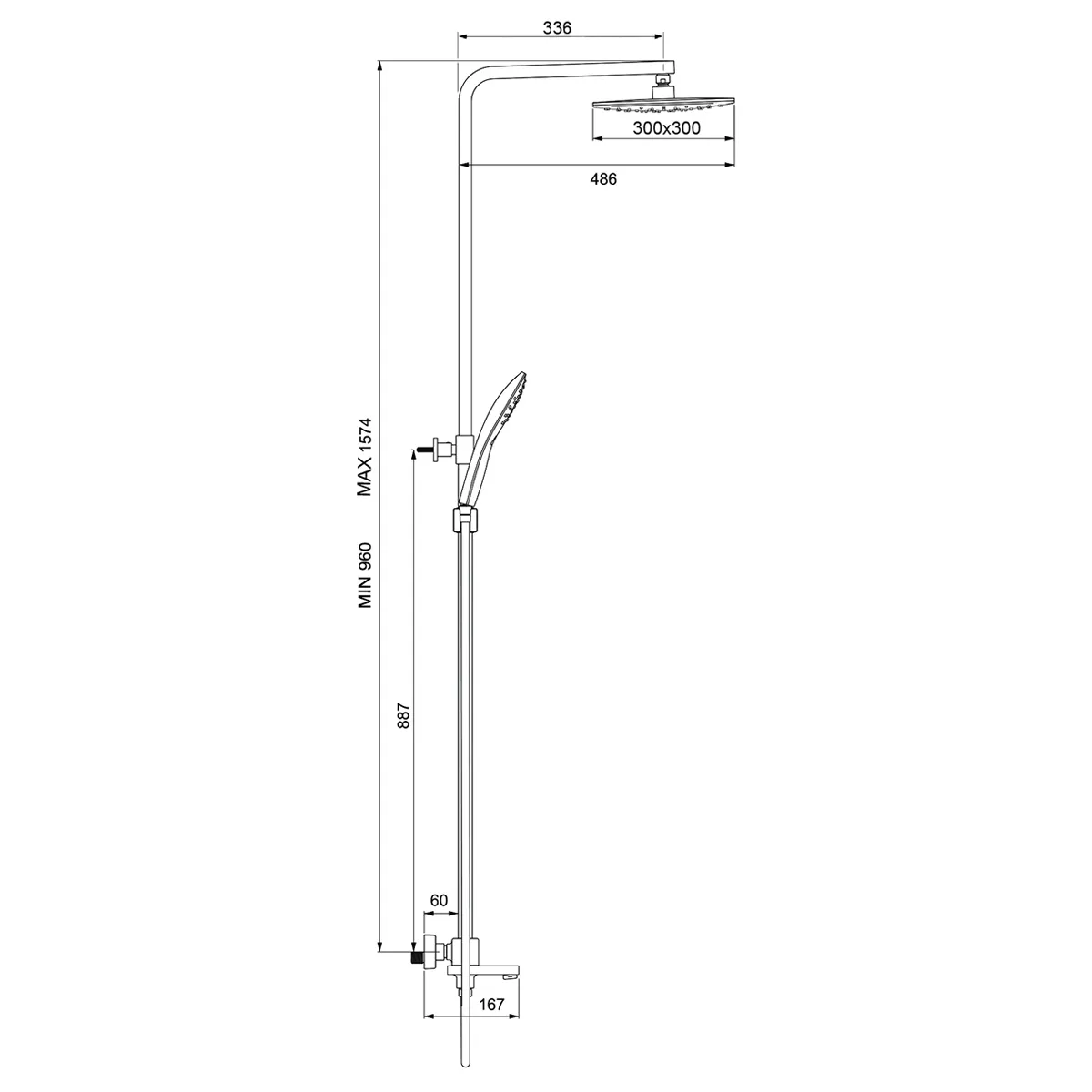 Душевая система GAPPO G2417-60, черный