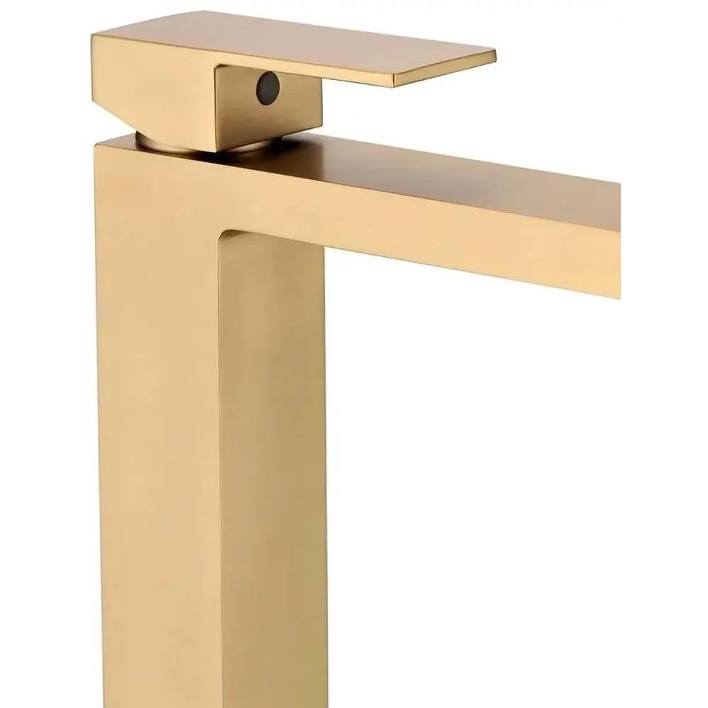 Смеситель для раковины высокий Grocenberg GB3008MG, матовое золото