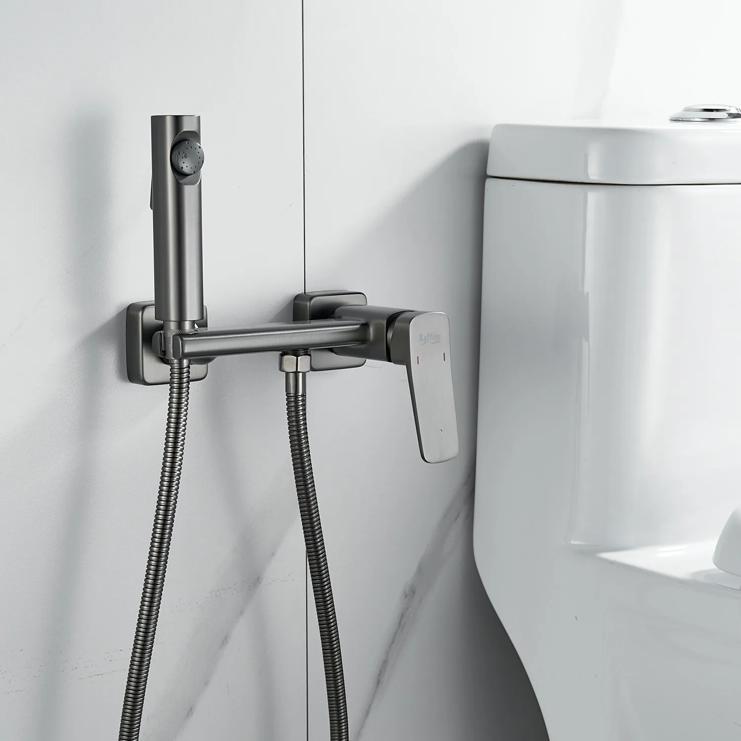 Гигиенический душ со смесителем Raffine F0599T-1, оружейная сталь