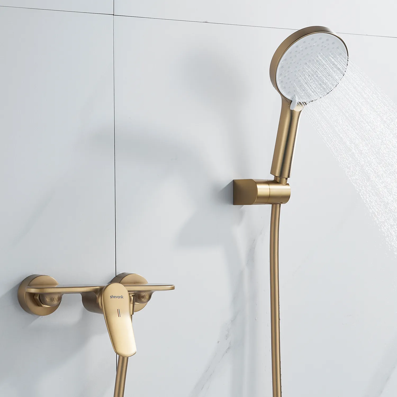Смеситель для душа Shevanik S4716G, золотой сатин