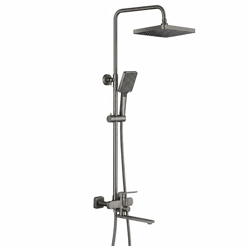 Душевая система FRAP F2462-9, оружейная сталь