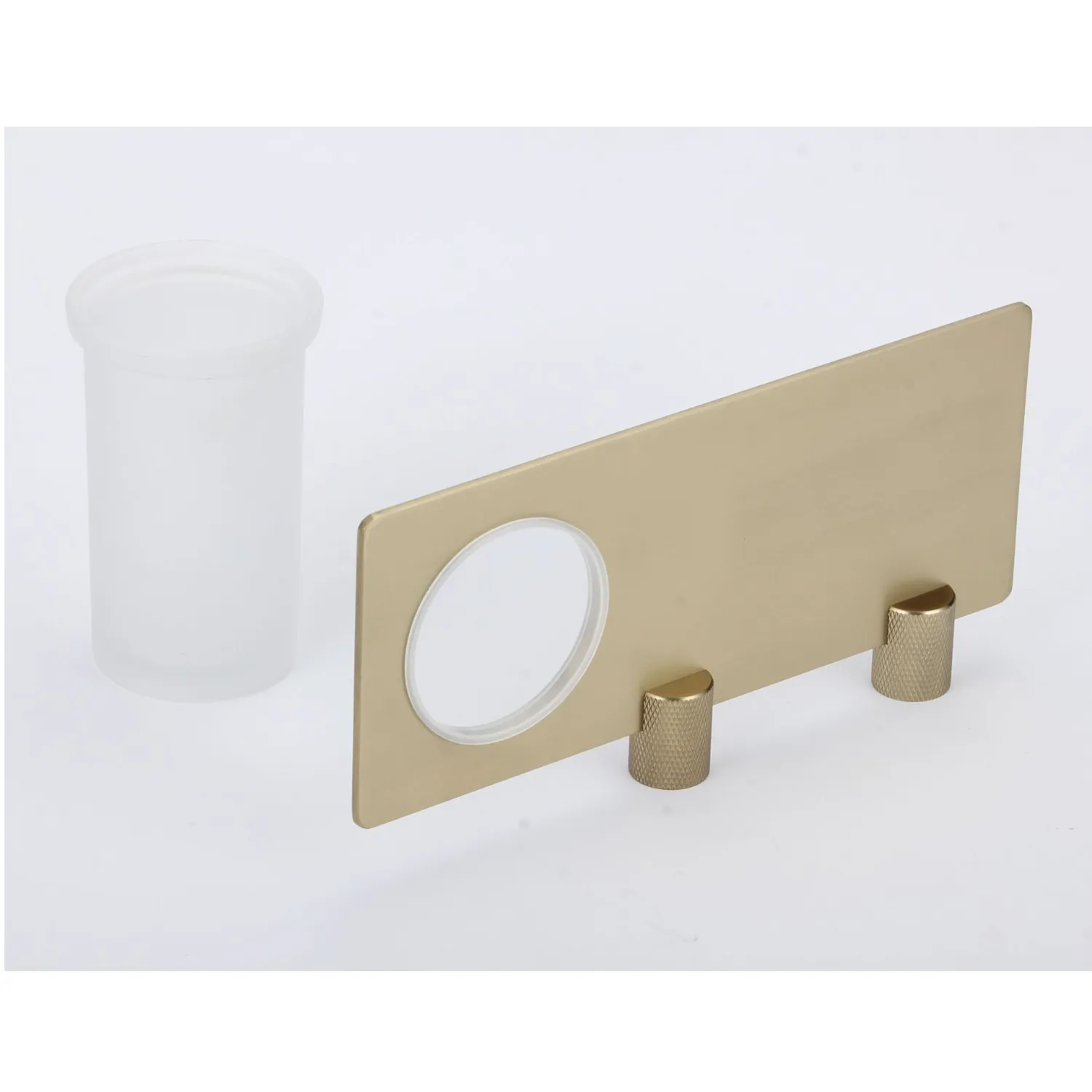 Стакан стеклянный с настенным держателем Savol S-002158C