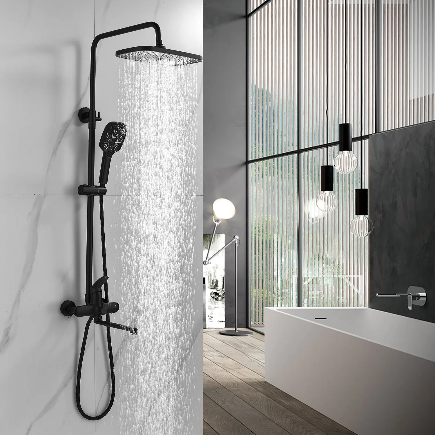 Душевая система Raffine F3685H, черный