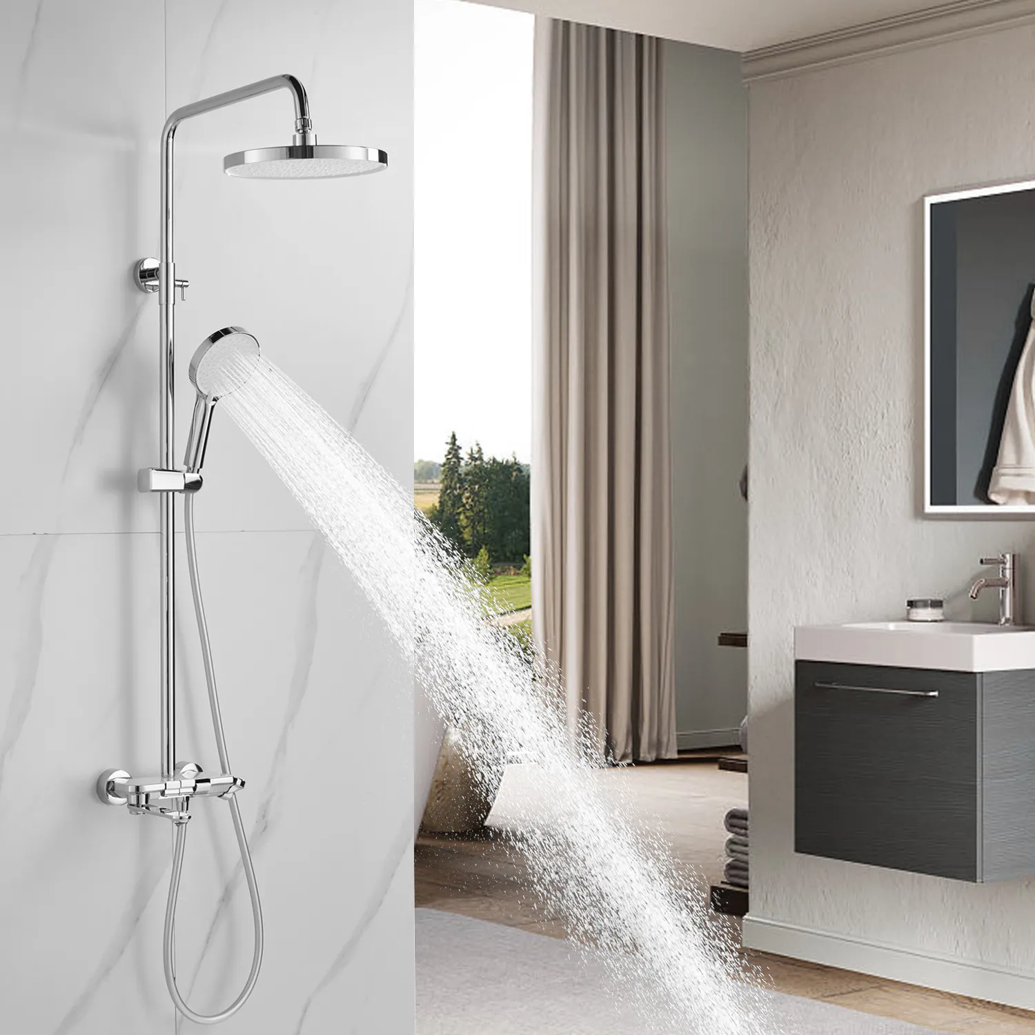 Душевая система Shevanik S4726, хром