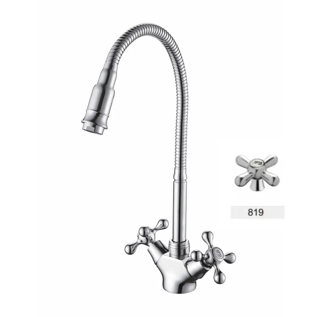 Смеситель для кухни с гибким изливом D-Lin D156819-Q, хром