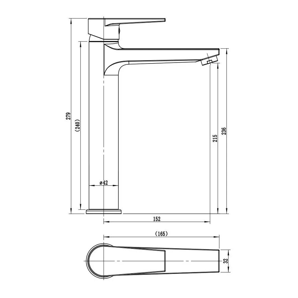 Смеситель для раковины высокий ESKO Budapest black BT25B, черный