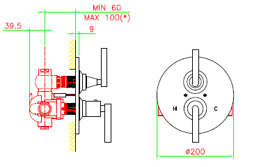 Смеситель для душа Nicolazzi Agora, золото (Gold, Polished Gold) (4909EXT GO 05IN)