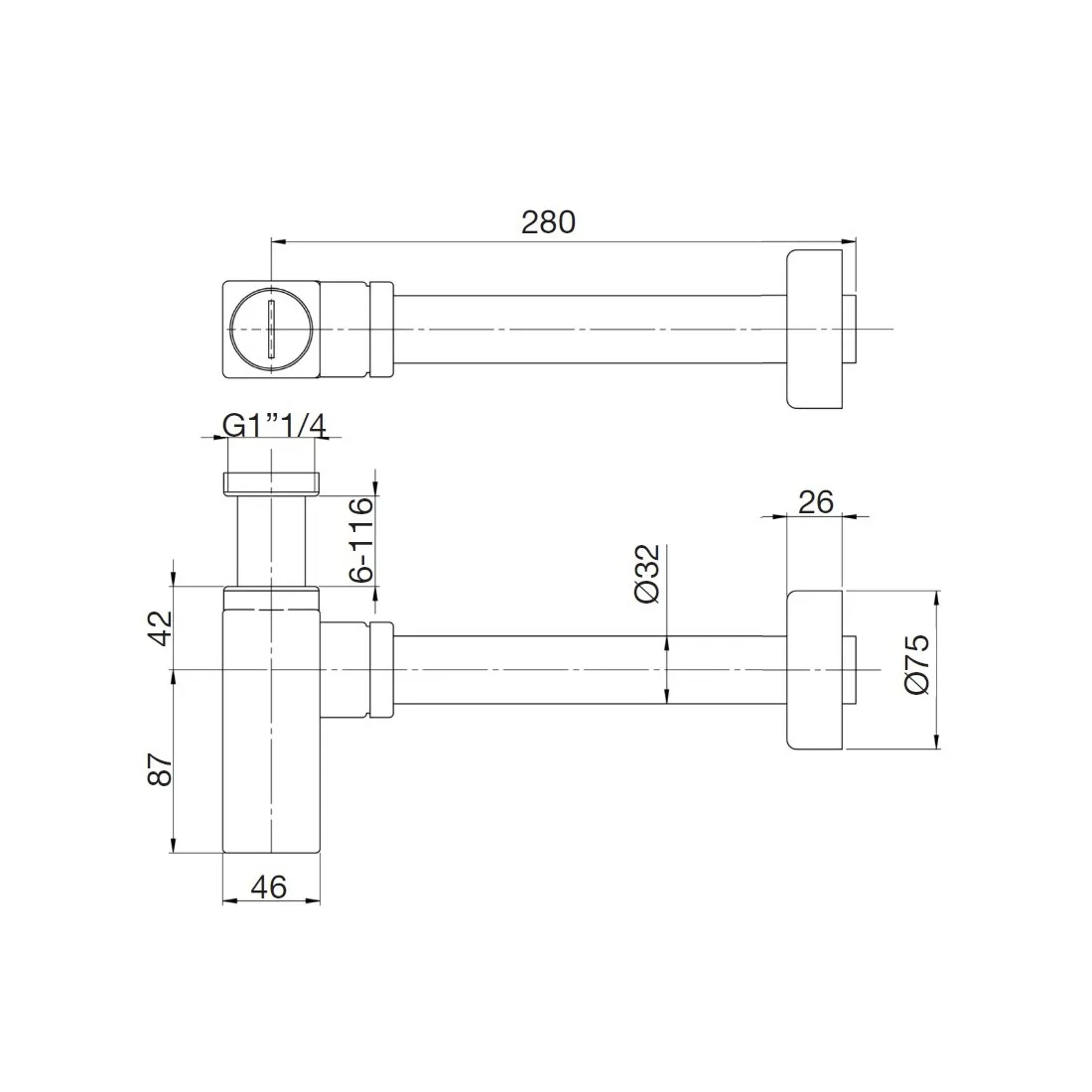 Сифон для раковины Webert AC0404010, золото