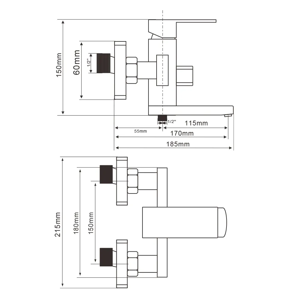 Смеситель для ванны WesnaArt KUBUS KUB13-310, сатин