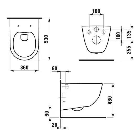6.2096.6.395.000.1 СЕТ PRO унитаз подвесной Rimless 8.2096.6.000.000.1 + крышка-сиденье soft-close 8.9395.9.000.000.1