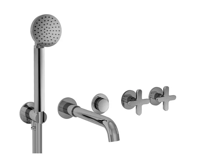 Смеситель для ванны и душа Fantini Icona Classic, Matt British Gold PVD (53 P6 R019B)