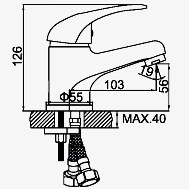 Смеситель для раковины D-Lin D110409, хром