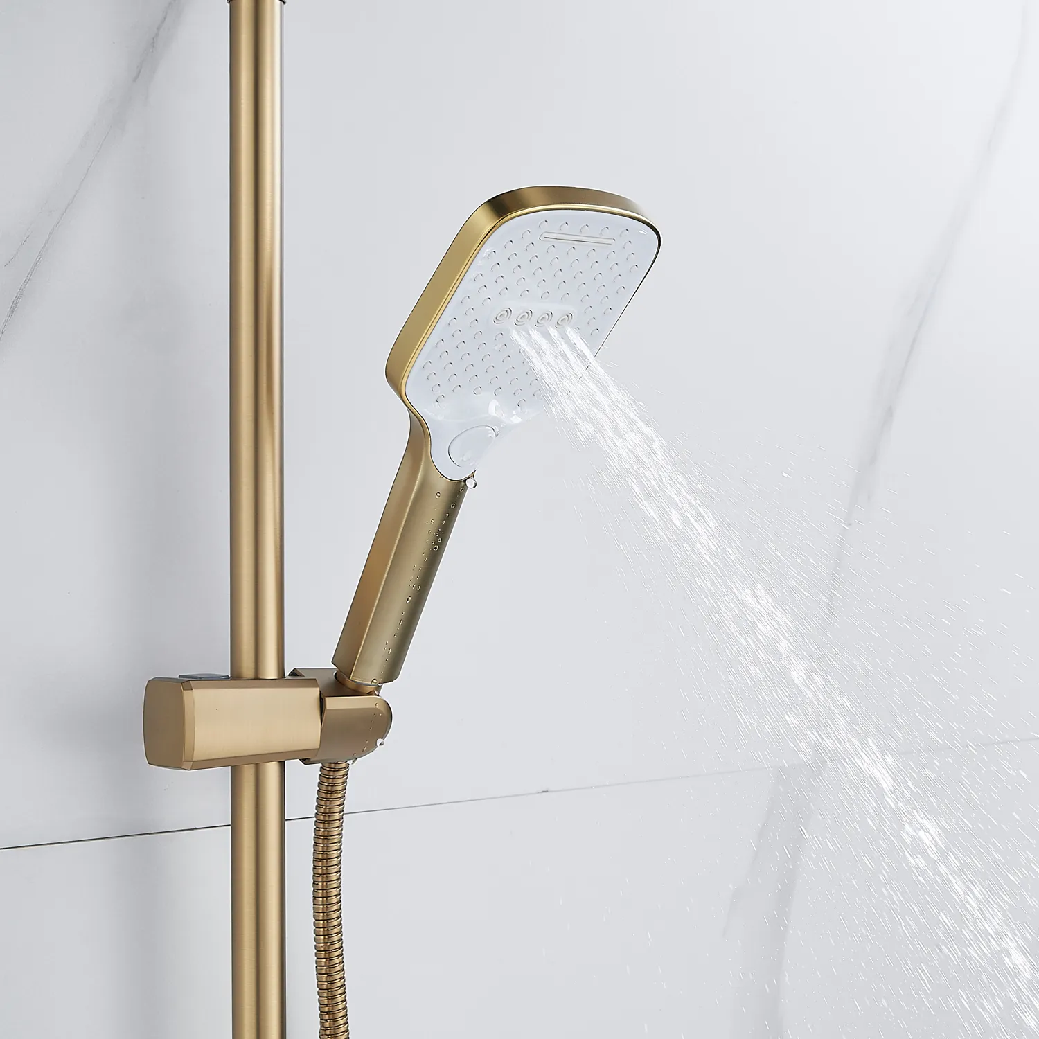 Душевая система Shevanik S4136G, золотой сатин